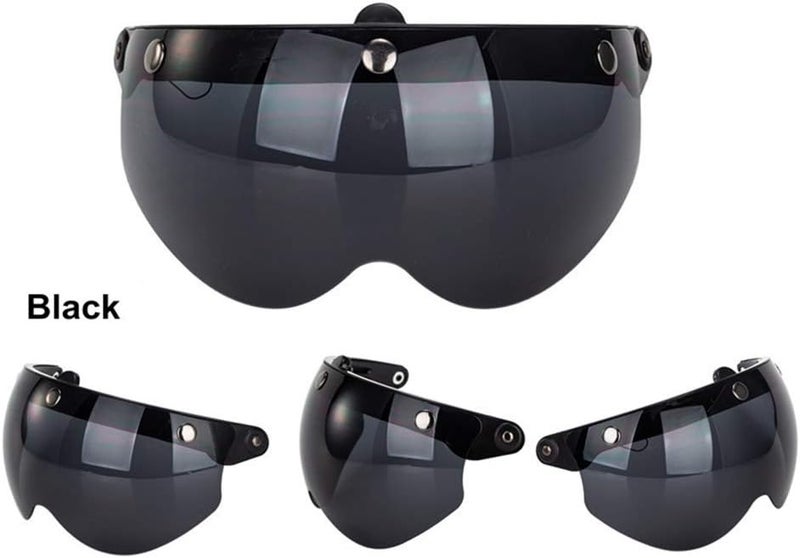 aqxreight Universal 3 Snap R Helmet Windproof Half Face Motorcycle Visor - Image 3