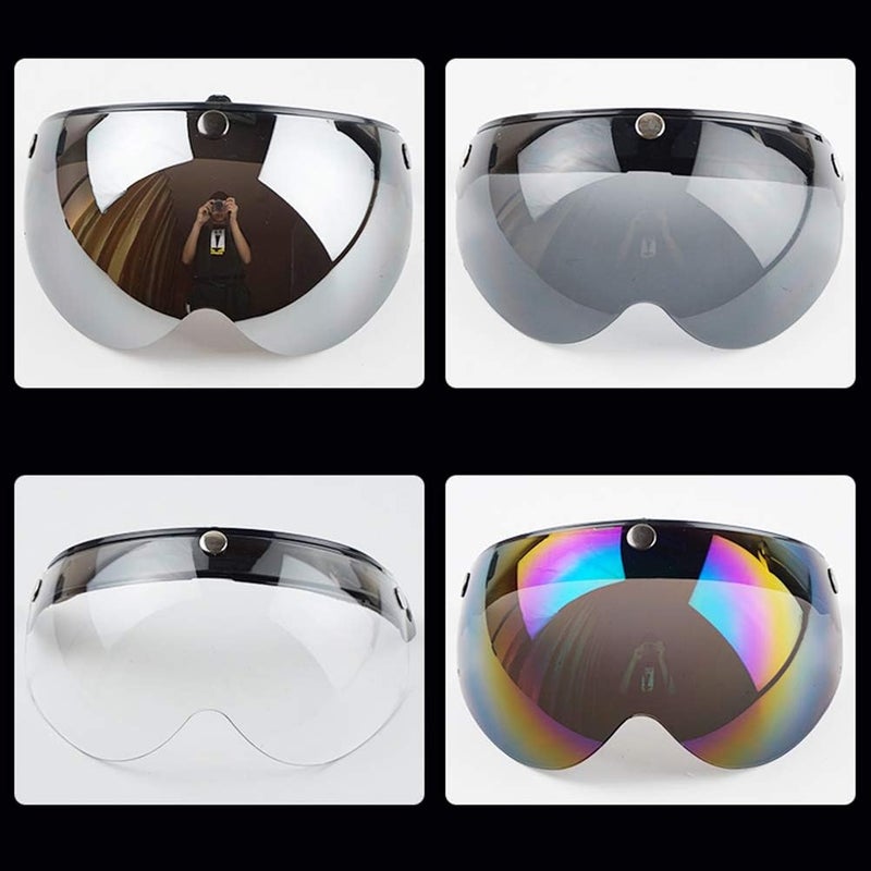 aqxreight Universal 3 Snap R Helmet Windproof Half Face Motorcycle Visor - Image 2