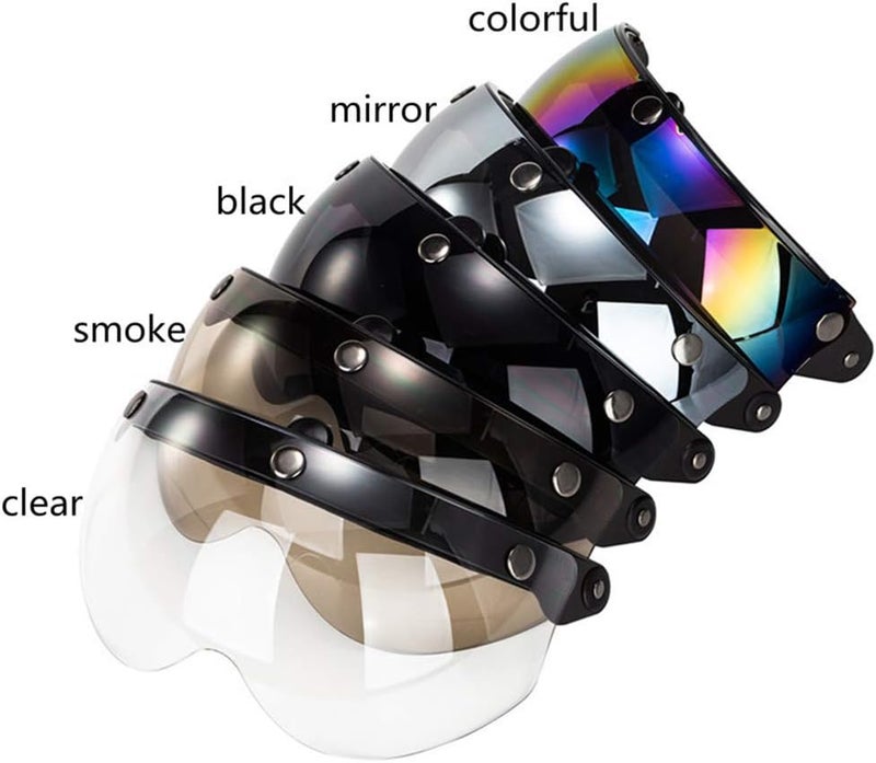 aqxreight Universal 3 Snap R Helmet Windproof Half Face Motorcycle Visor - Image 5