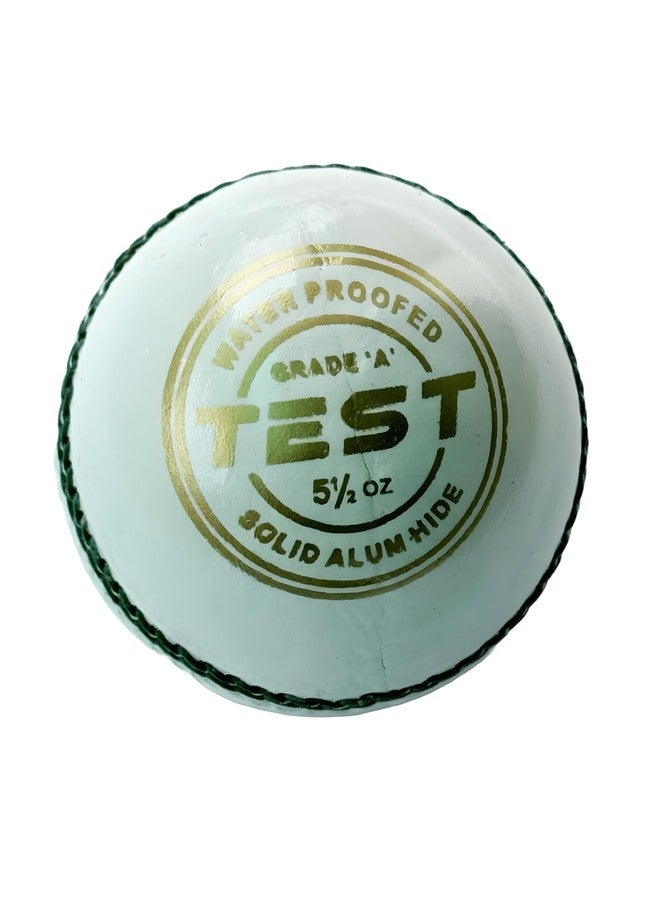 SELF BELIEVE Babita Sports,Test Leather Cricket Ball,Four Peice,White with Green Seam, Pack of 1 - Image 5