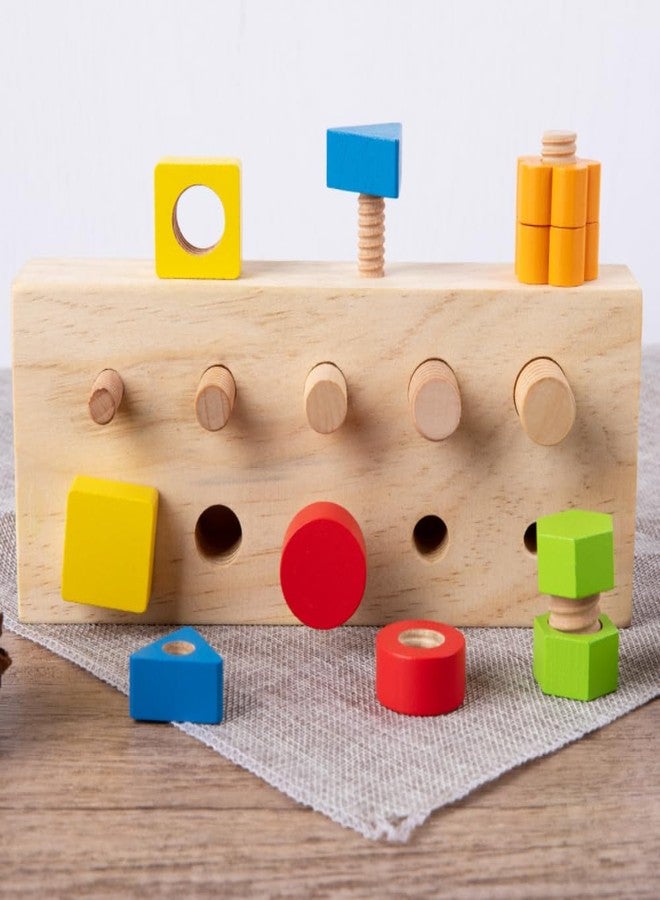 Gudong Children Nut Bolts Education Toys Montessori Color Shape Wooden Sensory Toy Kids Fine Motor Skill Screw Board Matching Cognition Game - Image 3
