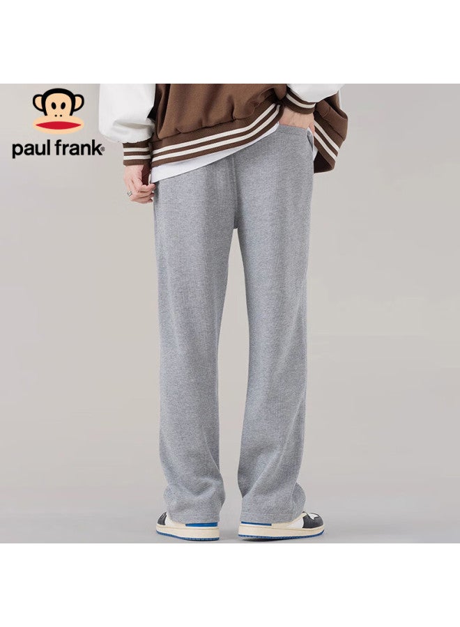 Paul Frank Men's Loose Fit Sweatpants Autumn Trendy Straight Casual Pants Heavy Drape Light Gray XL - Image 3