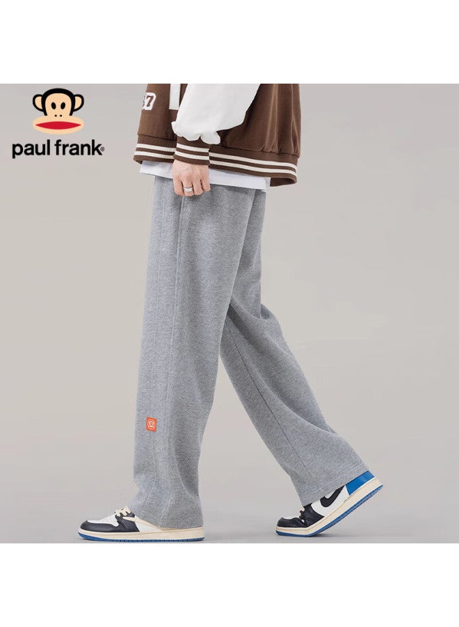 Paul Frank Men's Loose Fit Sweatpants Autumn Trendy Straight Casual Pants Heavy Drape Light Gray XL - Image 2
