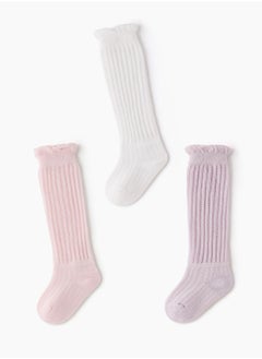RARELY Set Of 4 Newborn Baby Girls Boys Cotton Knee High Socks Summer Anti-mosquito Stockings  - Image 2