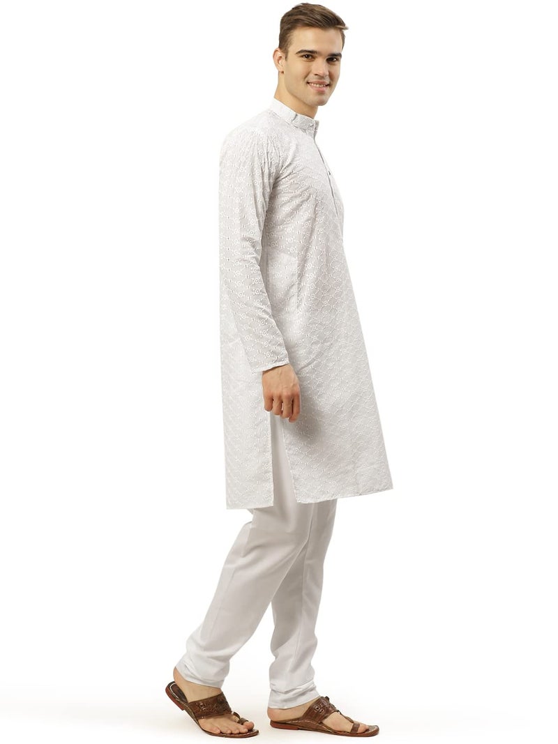 jompers طقم جومبرز للرجال من القطن الخالص مع تطريز وبيجاما بأكمام طويلة - Image 4