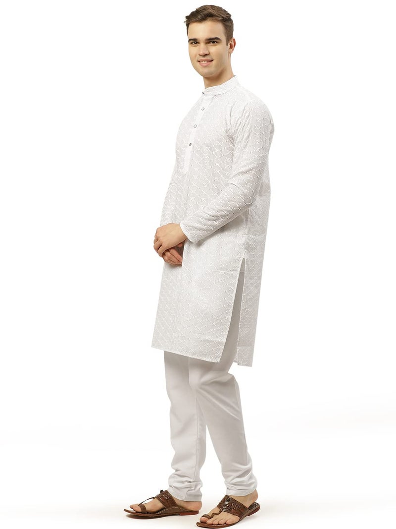 jompers طقم جومبرز للرجال من القطن الخالص مع تطريز وبيجاما بأكمام طويلة - Image 3