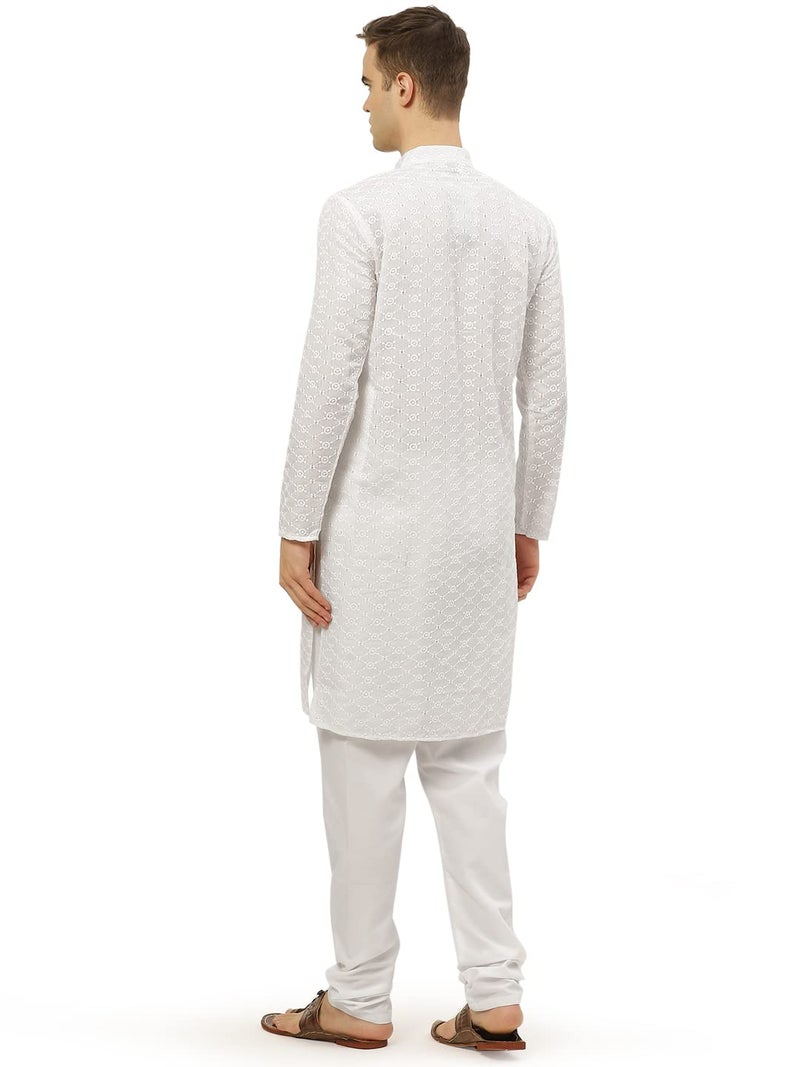 jompers طقم جومبرز للرجال من القطن الخالص مع تطريز وبيجاما بأكمام طويلة - Image 2