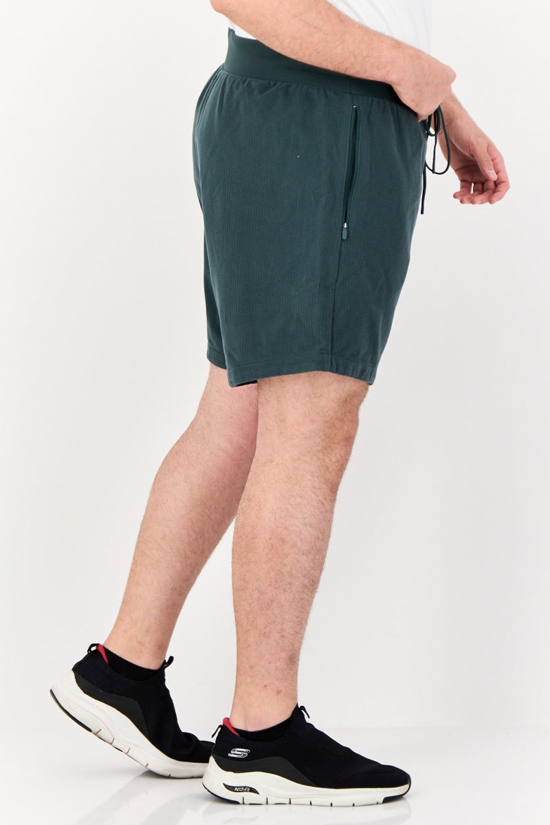 Adidas شورتات كرة السلة الرياضية للرجال، أخضر داكن - Image 3