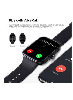 Bonita Smart Watch for Men and Women: 2.1 HD Fitness Tracker with Voice Assistant, Call Function, IP67 Waterproof, Blood Pressure, Heart Rate, and Sleep Monitor - 100+ Sports Modes (Black)  - Image 2