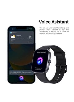 Bonita Smart Watch for Men and Women: 2.1 HD Fitness Tracker with Voice Assistant, Call Function, IP67 Waterproof, Blood Pressure, Heart Rate, and Sleep Monitor - 100+ Sports Modes (Black)  - Image 3