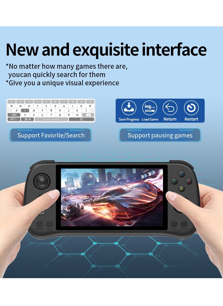 Powkiddy - X55 Handheld Game Console 5.5 inch Portable Retro Video Hand-Held Games Consoles Rechargeable RK3566 Hand Held Classic Play System 16GB+128GB (White) - Image 1