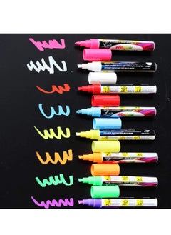 Y&D 8 Pack Chalk Marker Pen Dry Erase Markers 6mm Reversible Bullet Chisel Tip Fluorescent Highlighters  - Image 1
