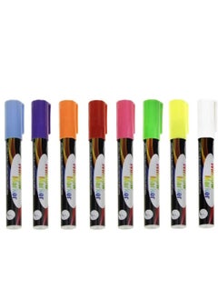 Y&D 8 Pack Chalk Marker Pen Dry Erase Markers 6mm Reversible Bullet Chisel Tip Fluorescent Highlighters  - Image 3