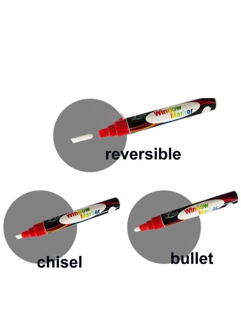 Y&D - 8 Pack Chalk Marker Pen Dry Erase Markers 6mm Reversible Bullet Chisel Tip Fluorescent Highlighters - Image 1