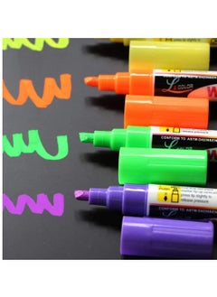 Y&D 8 Pack Chalk Marker Pen Dry Erase Markers 6mm Reversible Bullet Chisel Tip Fluorescent Highlighters  - Image 2