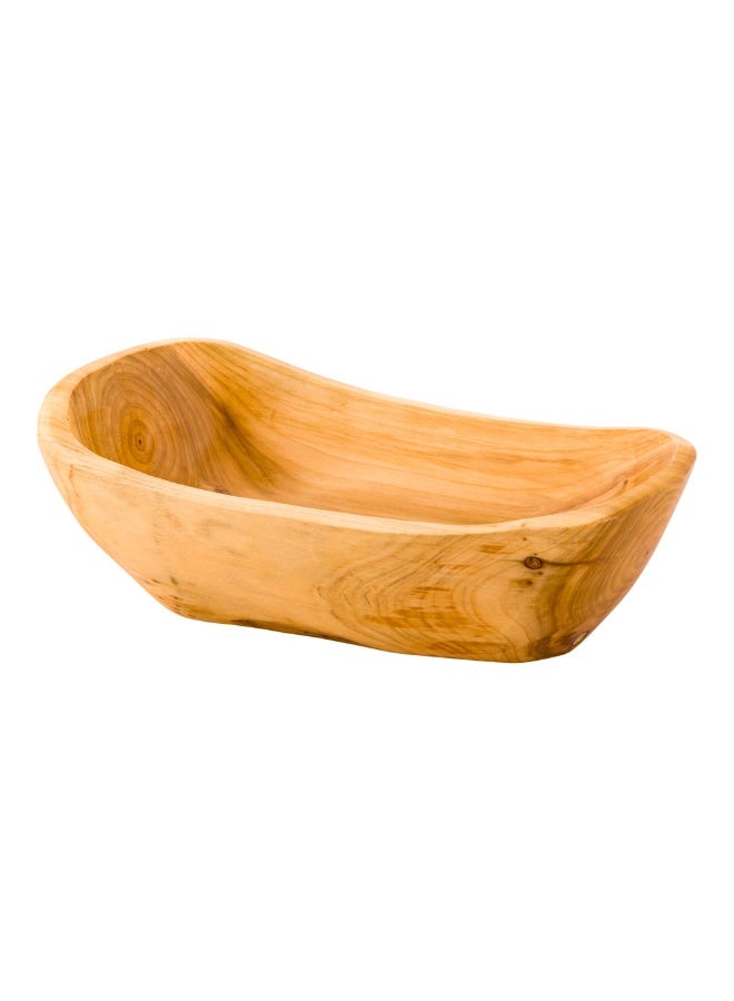 Restaurantware Nature Tek 13.5 x 7.75 x 4.5 Inch Fruit Bowl, 1 Handmade Oblong Bowl - Oval Shape, Shatterproof, Natural Wood Fruit Salad Bowl, Lightweight, For Bread And Vegatables - Image 1