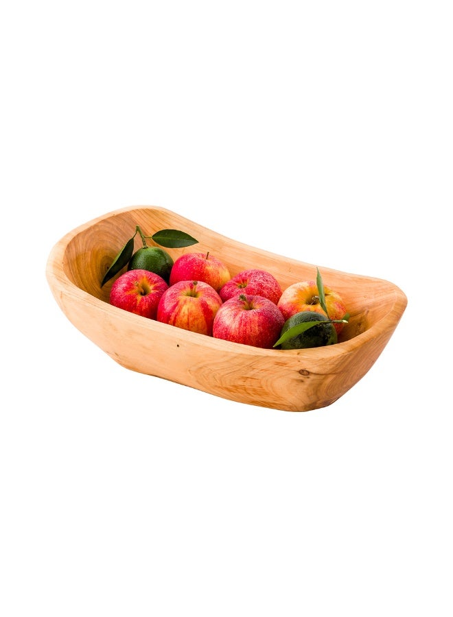 Restaurantware Nature Tek 13.5 x 7.75 x 4.5 Inch Fruit Bowl, 1 Handmade Oblong Bowl - Oval Shape, Shatterproof, Natural Wood Fruit Salad Bowl, Lightweight, For Bread And Vegatables - Image 2