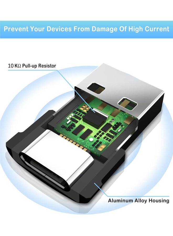 USB to USB C Adapter 4 Pack,iPhone 16 16e 15 Pro Max Charger Adapter 3Pack,USBC Female to USB A Male,Type C OTG Converter for Apple Watch iWatch 10 9 SE,AirPod,iPad Mini Air,Samsung Galaxy S25 S24 - Image 3