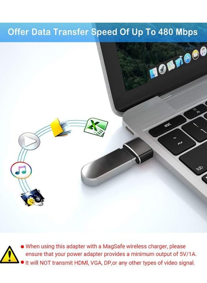 USB to USB C Adapter 4 Pack,iPhone 16 16e 15 Pro Max Charger Adapter 3Pack,USBC Female to USB A Male,Type C OTG Converter for Apple Watch iWatch 10 9 SE,AirPod,iPad Mini Air,Samsung Galaxy S25 S24 - Image 4