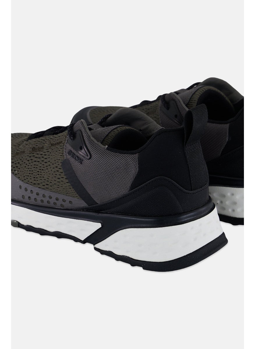 GEOX Men Lace Up Casual Sneaker, Olive  - Image 2