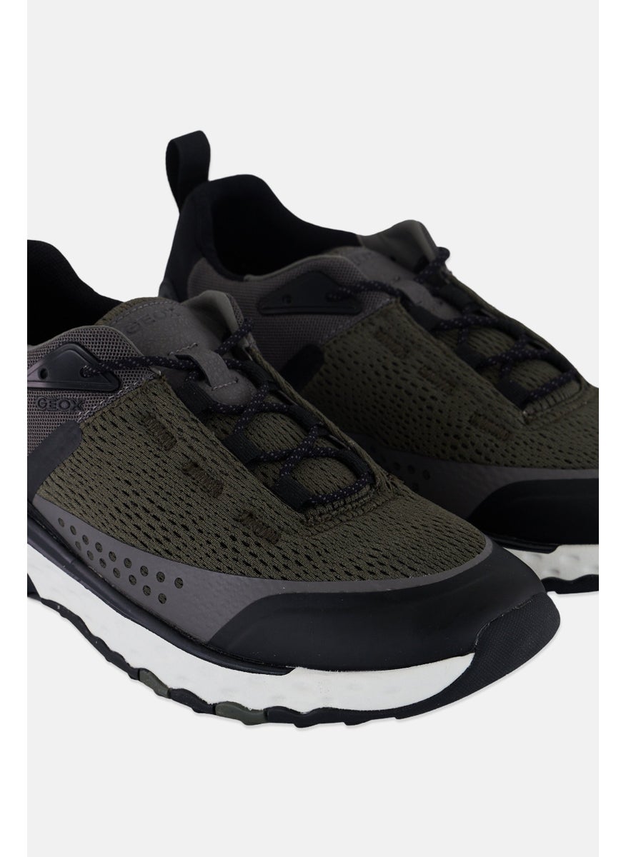 GEOX Men Lace Up Casual Sneaker, Olive  - Image 3