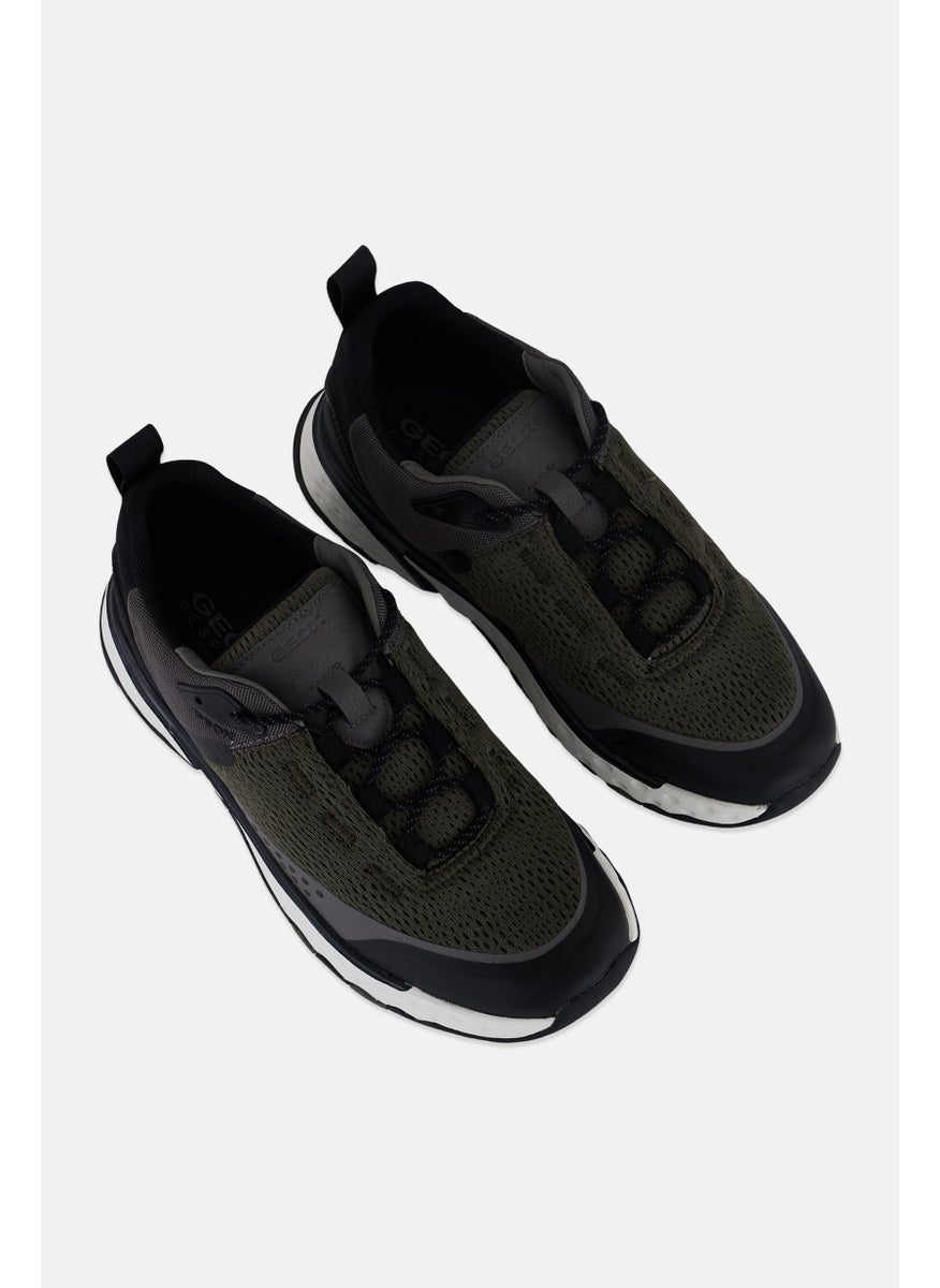 GEOX Men Lace Up Casual Sneaker, Olive  - Image 4