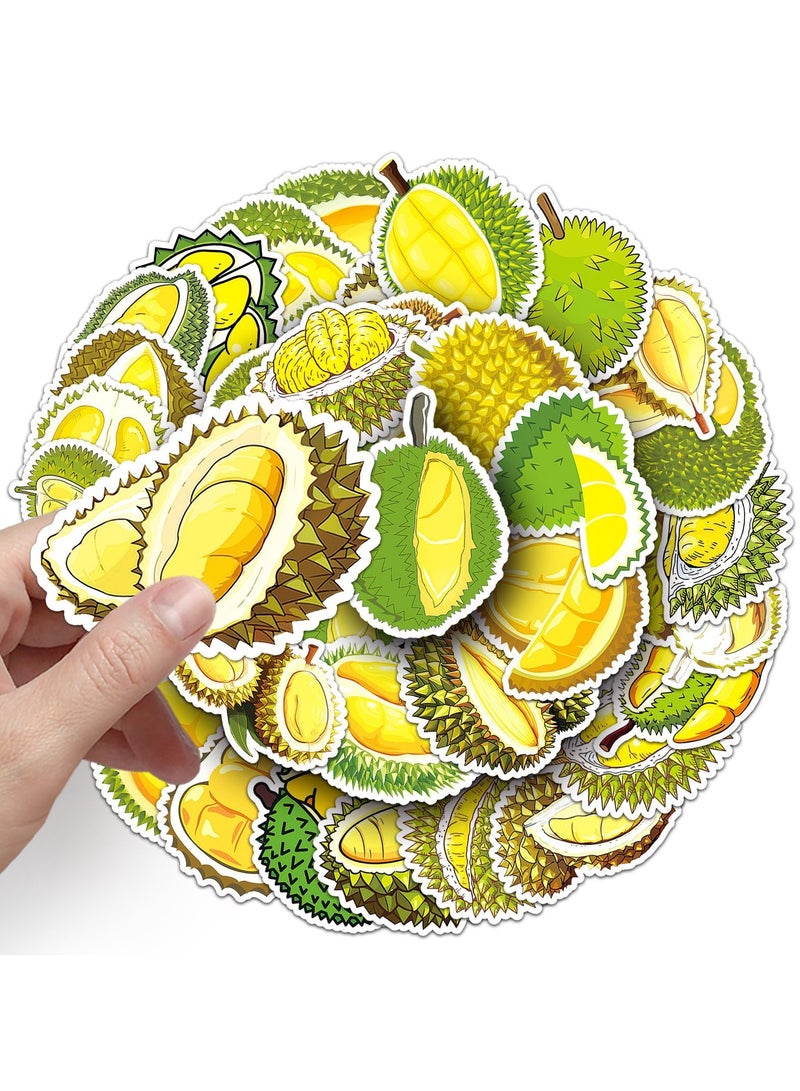 قوس قزح أورينبو 50 قطعة من ملصقات الدوريان للمراهقين والأولاد والبنات والأطفال من الفينيل المقاوم للماء لأجهزة الكمبيوتر المحمول والتابلت والقوارير والسيارات والهاتف والأمتعة والدفاتر ودفتر القصاصات ومجموعة ملصقات الفاكهة العصرية - Image 2