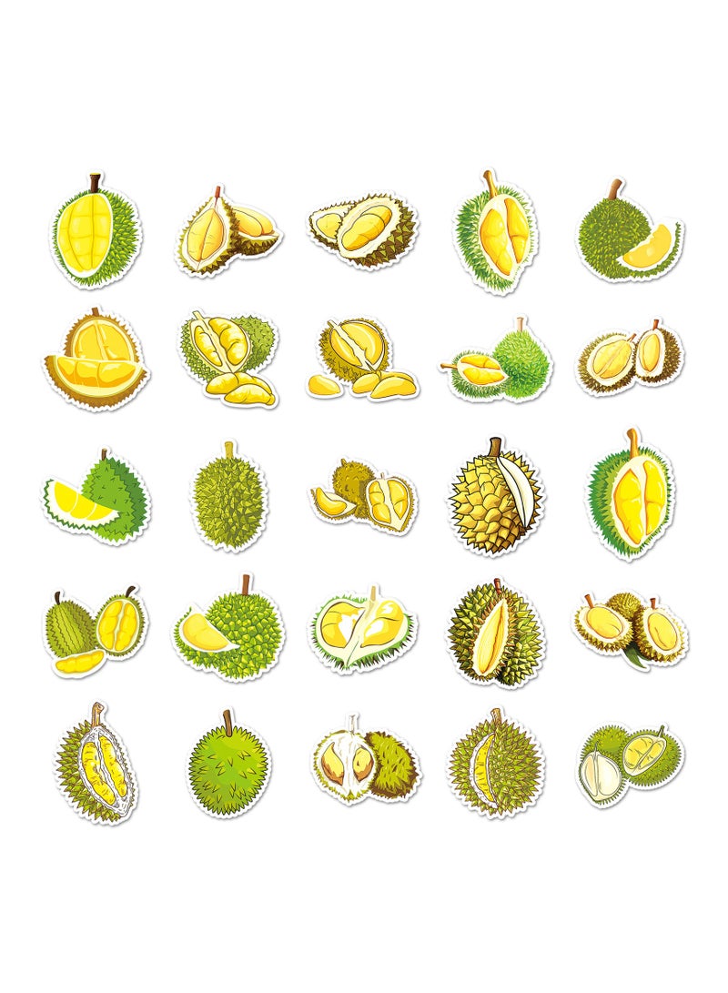 قوس قزح أورينبو 50 قطعة من ملصقات الدوريان للمراهقين والأولاد والبنات والأطفال من الفينيل المقاوم للماء لأجهزة الكمبيوتر المحمول والتابلت والقوارير والسيارات والهاتف والأمتعة والدفاتر ودفتر القصاصات ومجموعة ملصقات الفاكهة العصرية - Image 4