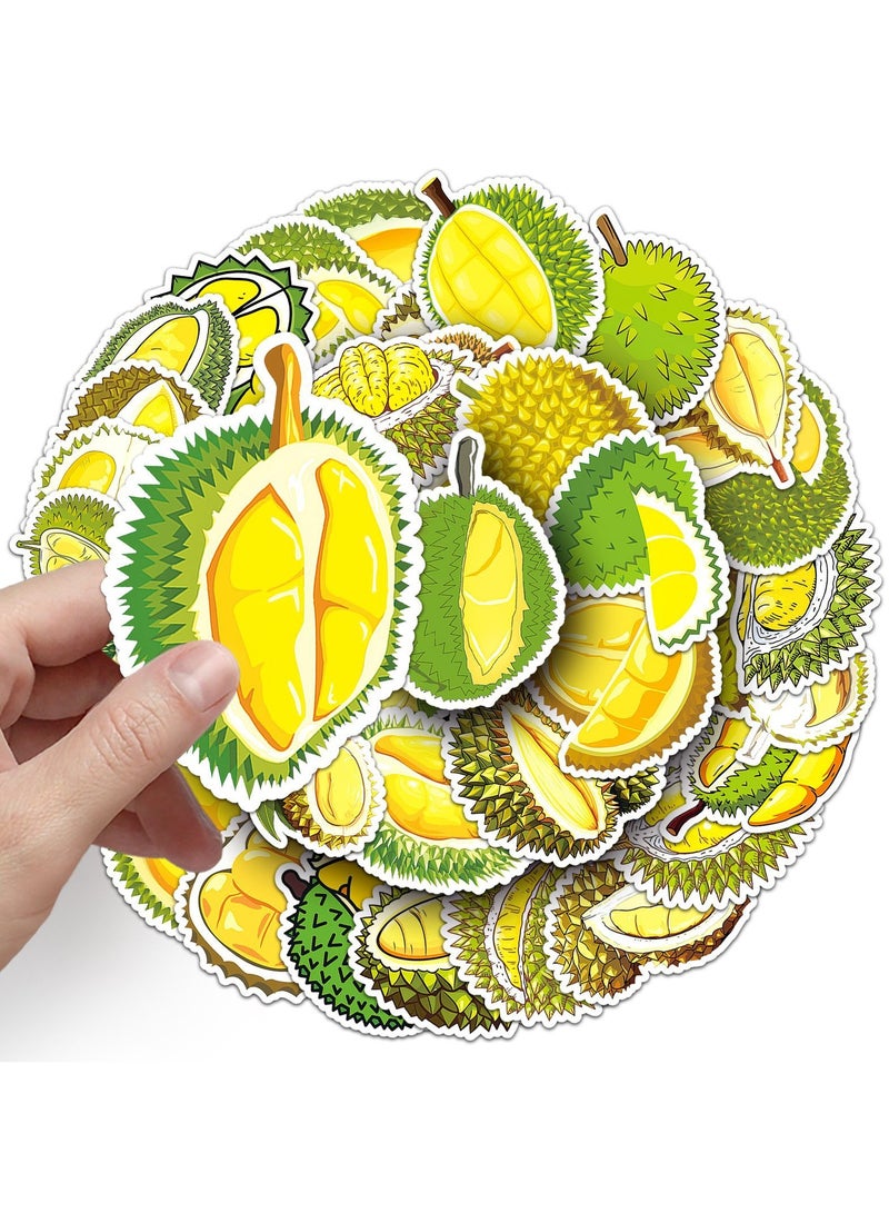 قوس قزح أورينبو 50 قطعة من ملصقات الدوريان للمراهقين والأولاد والبنات والأطفال من الفينيل المقاوم للماء لأجهزة الكمبيوتر المحمول والتابلت والقوارير والسيارات والهاتف والأمتعة والدفاتر ودفتر القصاصات ومجموعة ملصقات الفاكهة العصرية - Image 5