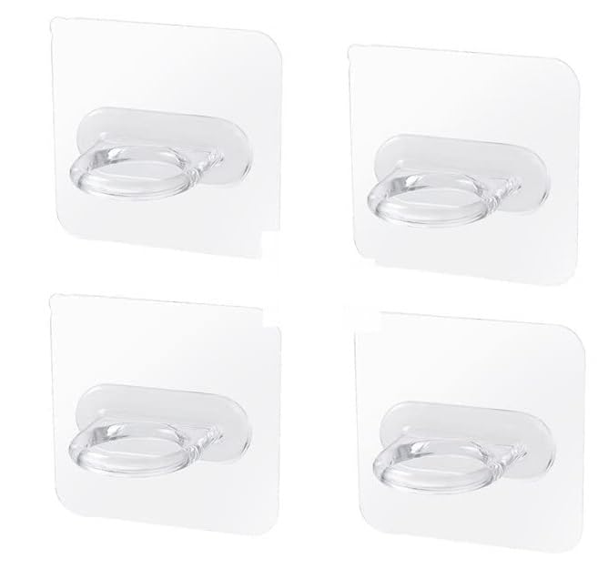 Hoppokart Hoppokart Adhesive Wall Ring Hook Sticker Multifunctional Round Magic Sticker Ring Hooks Kitchen Home Bathroom Pack of 4  - Image 1