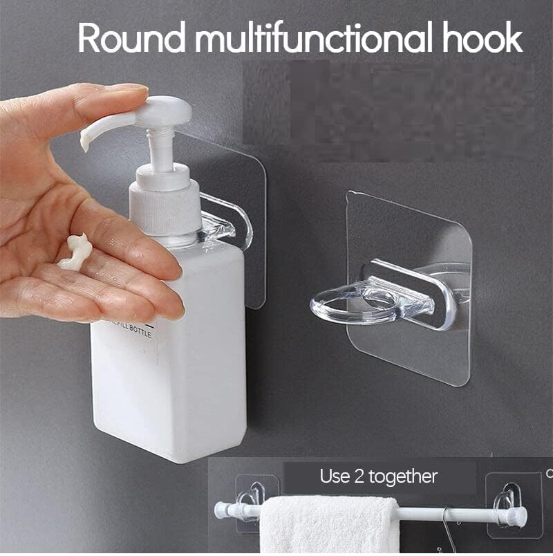 Hoppokart Hoppokart Adhesive Wall Ring Hook Sticker Multifunctional Round Magic Sticker Ring Hooks Kitchen Home Bathroom Pack of 4  - Image 2