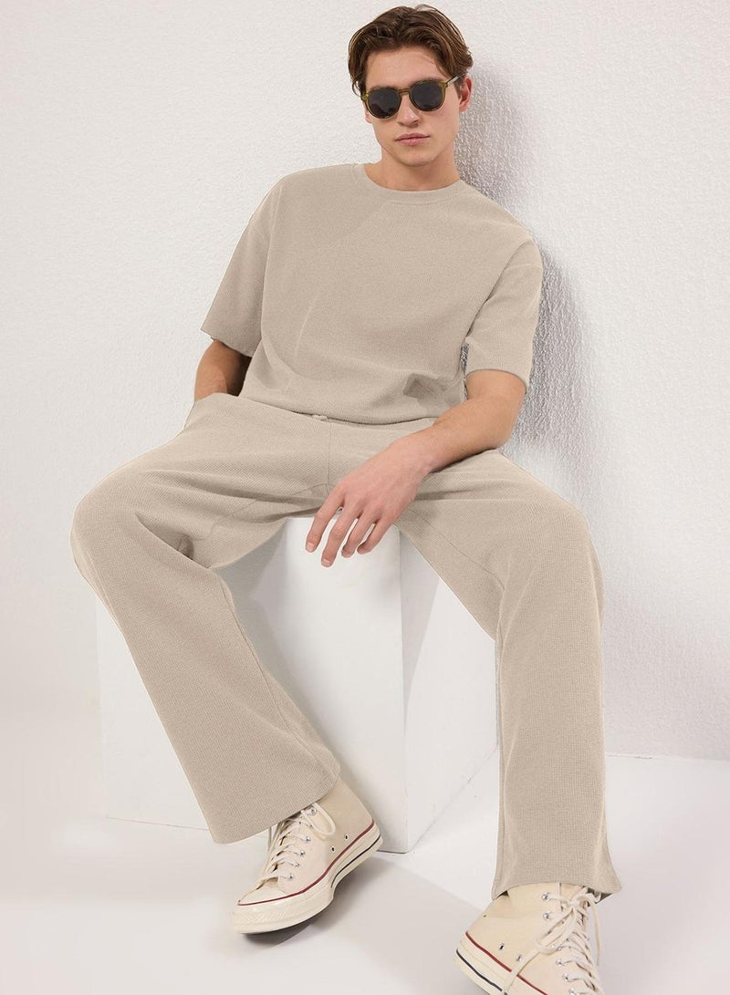 trendyol Beige Oversize/Wide Cut Textured Tracksuit Set Tmnss25Em00010 - Image 2