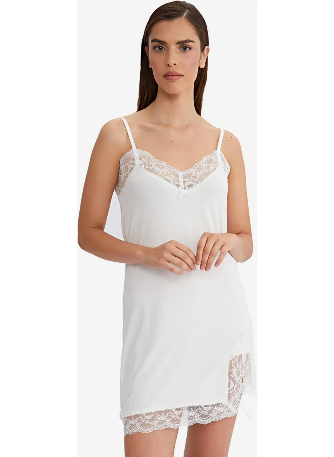 Ayyıldız Crescent 59442 Ecru Combed Cotton Nightgown