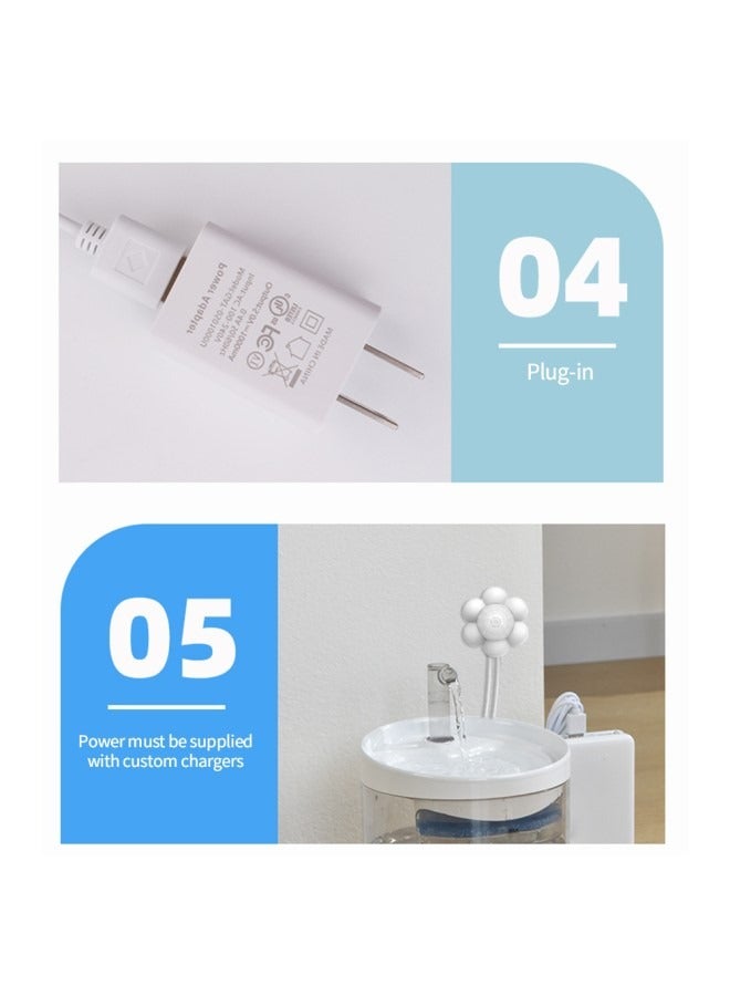 Water Fountain with Paw-shaped PIR Motion Sensor for Cat, Automatic Pet Water Dispenser with USB Interface - Image 4