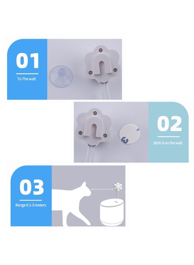 Water Fountain with Paw-shaped PIR Motion Sensor for Cat, Automatic Pet Water Dispenser with USB Interface - Image 3