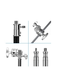 Coopic 2 Pack C Stand Stainless Steel 210cm Max height with 88cm Holding Arm and 2 pieces Grip Head for Video Reflector Mono light and Photography  - Image 3