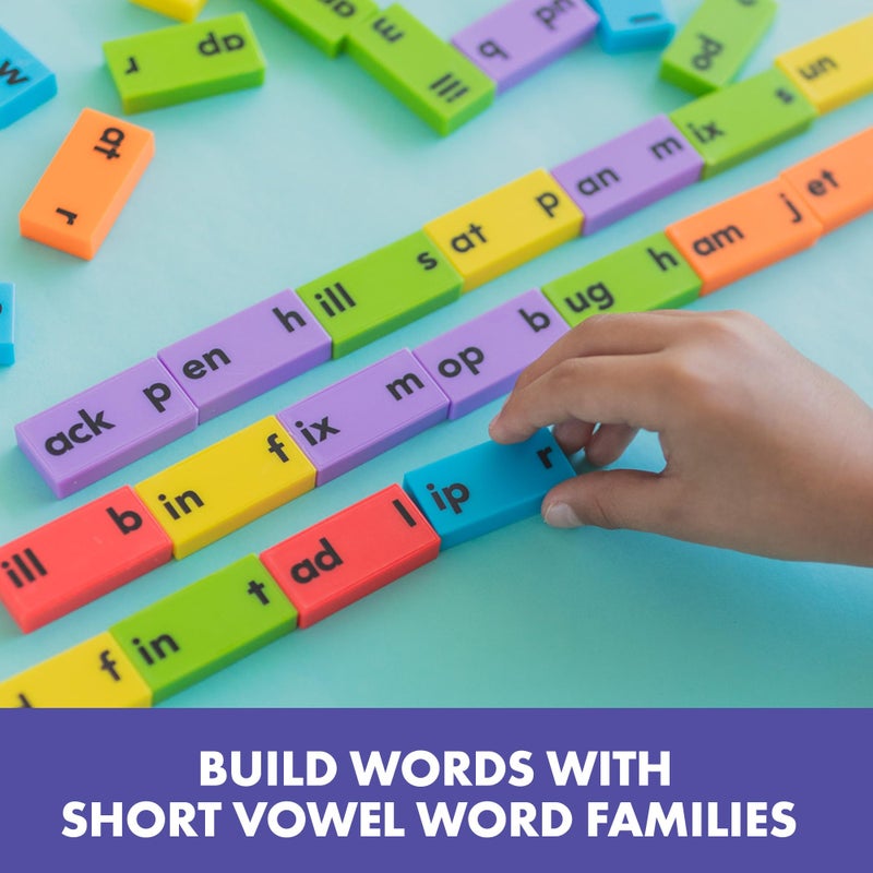 Educational Insights Phonics Dominoes â€“ Short Vowels - Manipulative for Classroom & Home, Set of 84 Dominoes in 6 Colors, Ages 6+ - Image 4