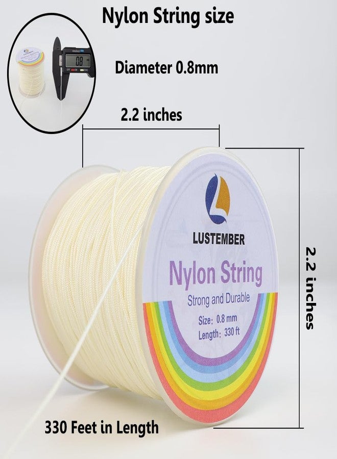 LUSTEMBER 0.8mm Nylon String Cord for Braided Bracelets, Beading, Necklaces, Macrame Craft, Wind Chime, Blinds, Jewelry Making - Image 2