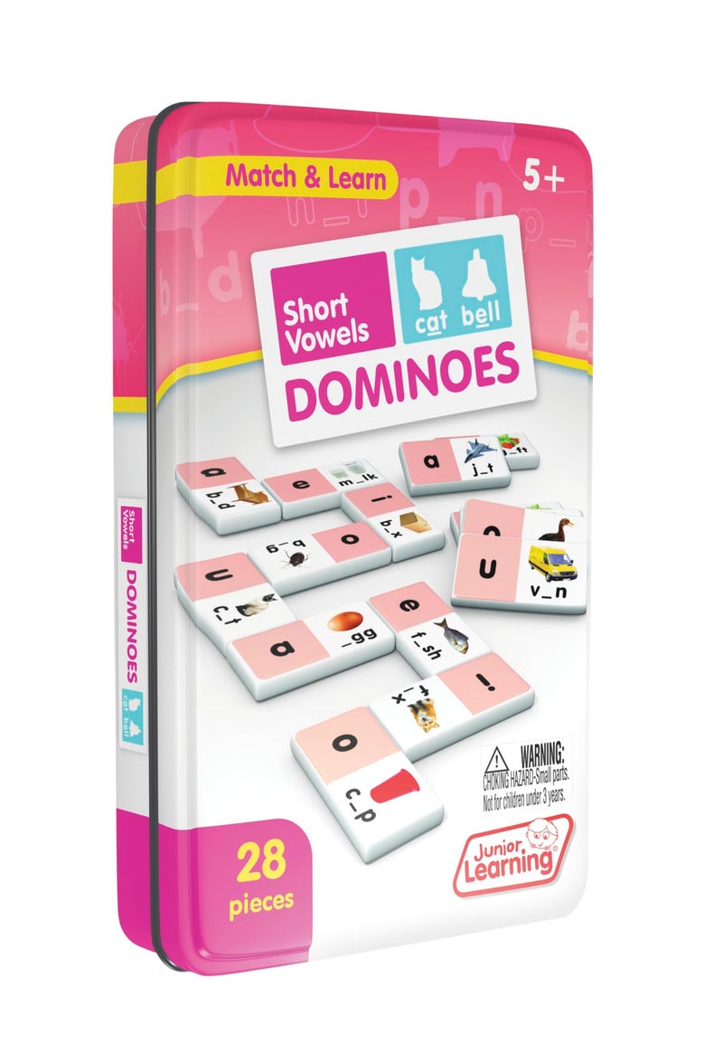 Junior Learning Short Vowel Dominoes Educational Action Games Multi JL493 - Image 3