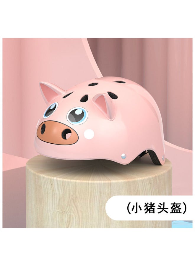 Piglet Source Manufacturers Pc Outdoor Shock Absorption Riding Helmet Summer Breathable Plum Blossom Helmet Creative Animal Children's Helmet
