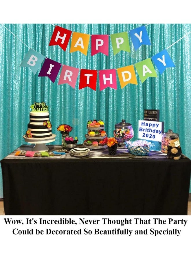 Partisout - Sequin Curtain Backdrop 8X8Ft Teal Sequin Background Sequence Backdrop Party Glitter Backdrop Sparkle Backdrop Wedding Birthday Party Photo Backdrop And Shimmer Backdrop (8Ftx8Ft) - Image 1
