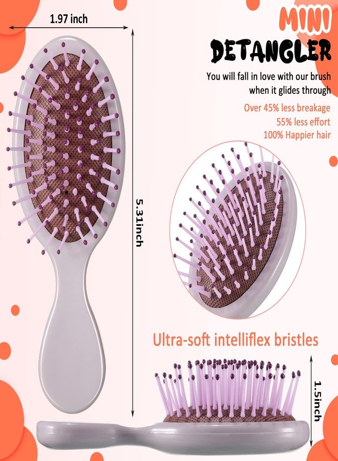 Zopeal 28 Pcs Kids Gift Wet Hair Mini Brush Bulk Girls Back to School Operation Christmas Small Pocket Travel Hairbrush Hygiene Detangler Soft Bristle Detangling Paddle for Party Favors(28 Colors) - Image 2