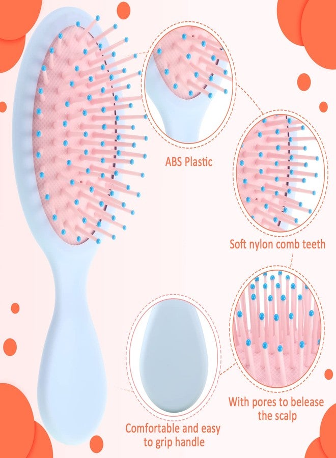 Zopeal 28 Pcs Kids Gift Wet Hair Mini Brush Bulk Girls Back to School Operation Christmas Small Pocket Travel Hairbrush Hygiene Detangler Soft Bristle Detangling Paddle for Party Favors(28 Colors) - Image 4