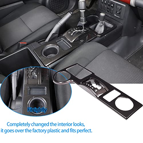 HAPPYHORSE Car Interior Decoration Trim Cover Compatible with Toyot@ FJ Cruiser 2007-2021，Central Control Panel Protector Cover Decoration Accessories (Carbon Fiber（Gear Shift Panel）) - Image 2