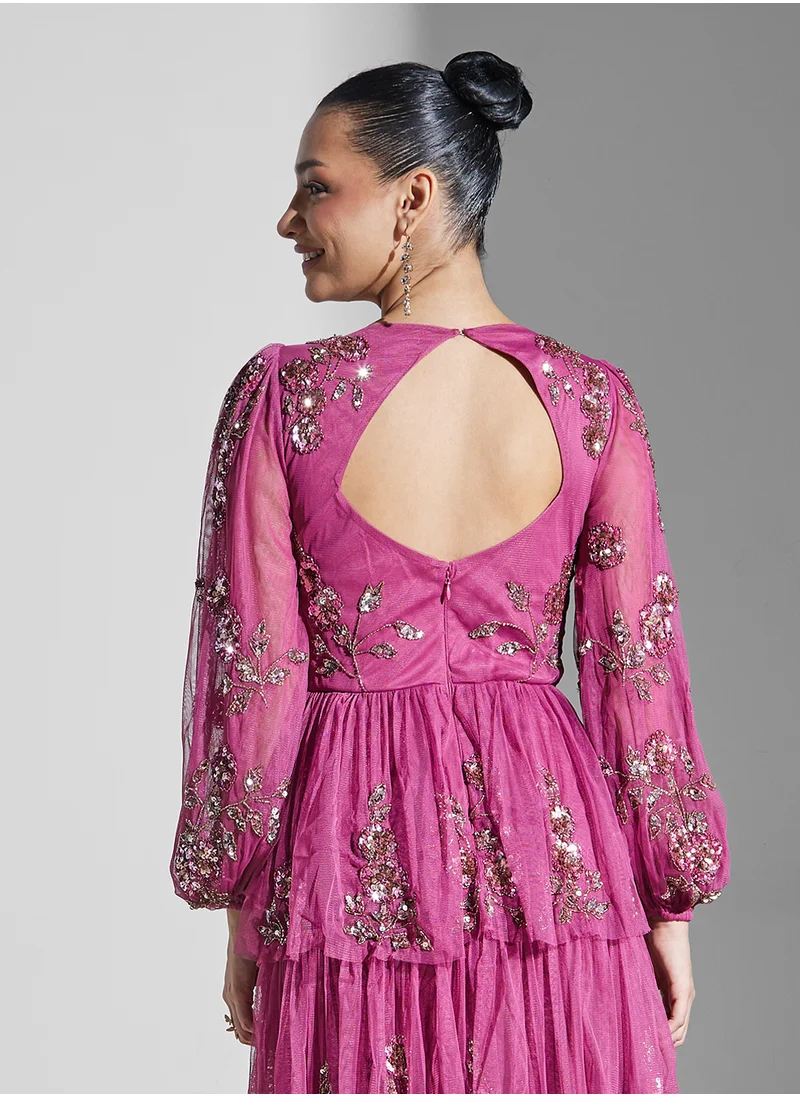 Maya Tiered Sequin Dress