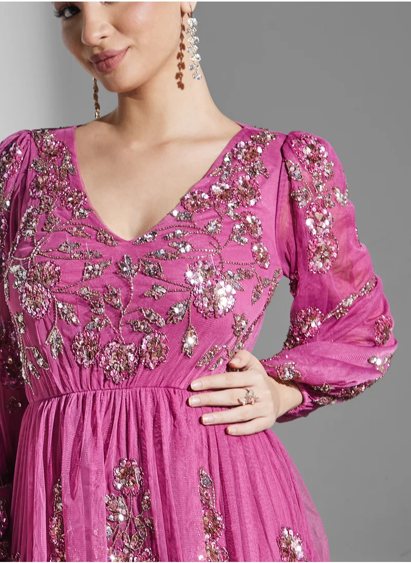 Maya Tiered Sequin Dress