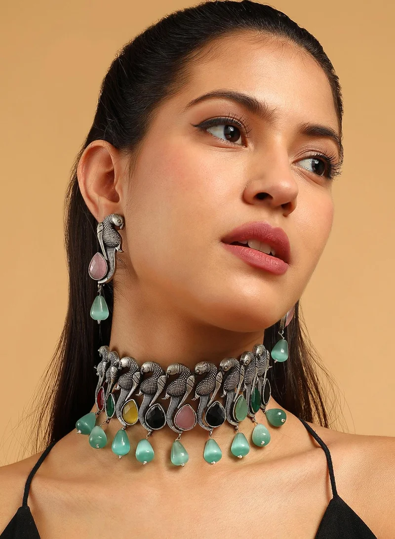 سوهي طقم مجوهرات صناعية عتيقة مرصع بالأحجار