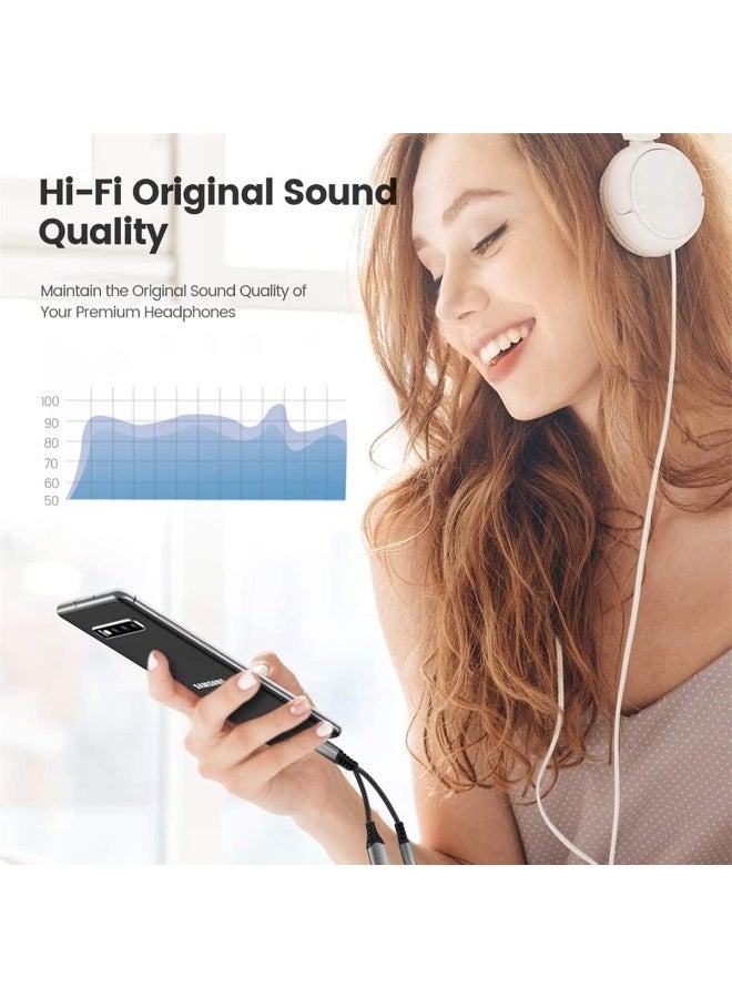 آیمی محول iMee 2 في 1 من USB-C إلى 3.5 مم للصوت والشحن (IM-226)، صوت عالي الدقة، شحن سريع، كابل مضفر متين، موزع متعدد الوظائف للهواتف/الأجهزة اللوحية/أجهزة الكمبيوتر المحمولة من النوع C، - Image 5