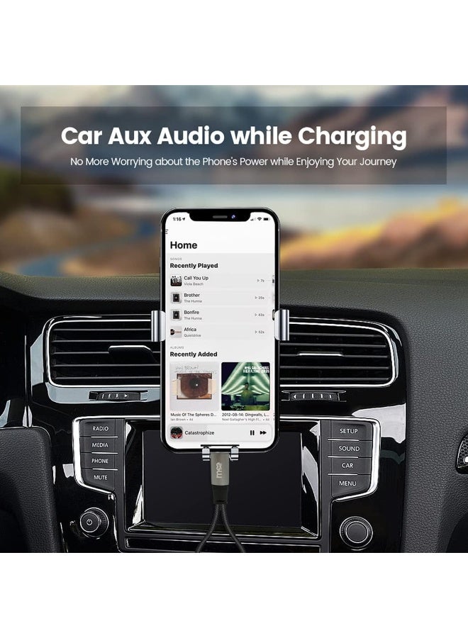 آیمی محول iMee 2 في 1 من USB-C إلى 3.5 مم للصوت والشحن (IM-226)، صوت عالي الدقة، شحن سريع، كابل مضفر متين، موزع متعدد الوظائف للهواتف/الأجهزة اللوحية/أجهزة الكمبيوتر المحمولة من النوع C، - Image 3