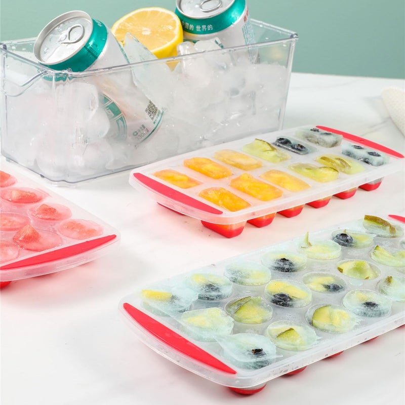 MAX-EMA GLOBAL MAX‑EMA GLOBAL Ice Cube Trays 3 Pack 36  Ice Cube Silicone Moulds With No Spill Easy‑release Flexible Silicone Base And Plastic Frame For Freezer Reusable Rectangle Ice Cube Tray - Image 5